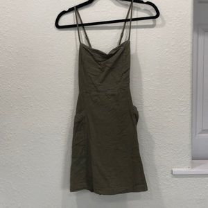Grade and gather, olive green sundress with pockets